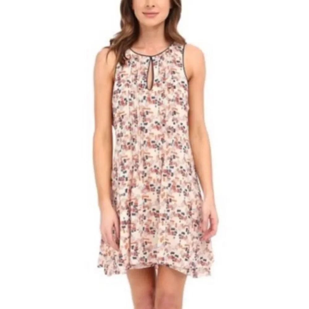 Sanctuary heather printed keyhole drop waist dress size large